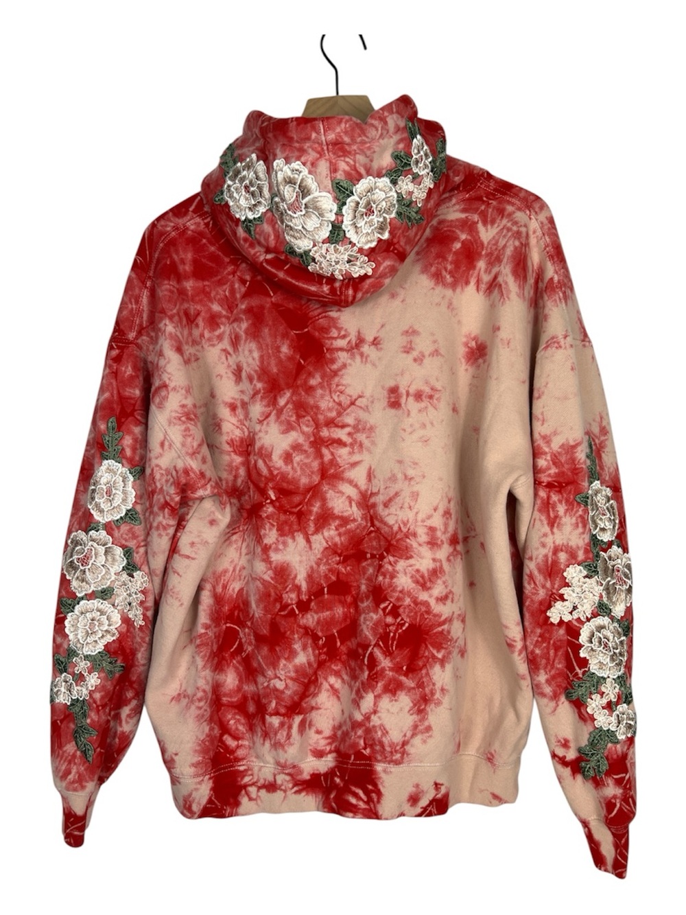Civil Regime Sz Large Tie-Dye Floral AppliquΓ© Hoodie Red